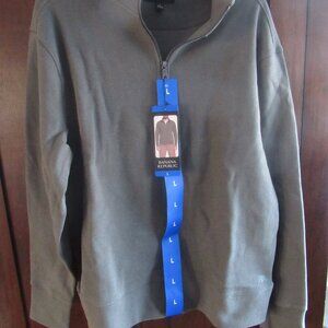 BANANA REPUBLIC Green 1/4 Zip Sweatshirt Large NWT!